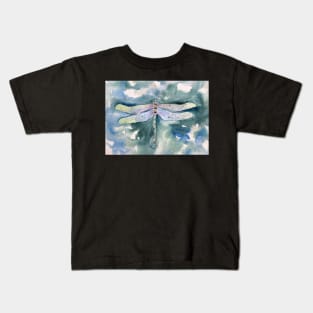 Dragonfly whimsical watercolor painting Kids T-Shirt
